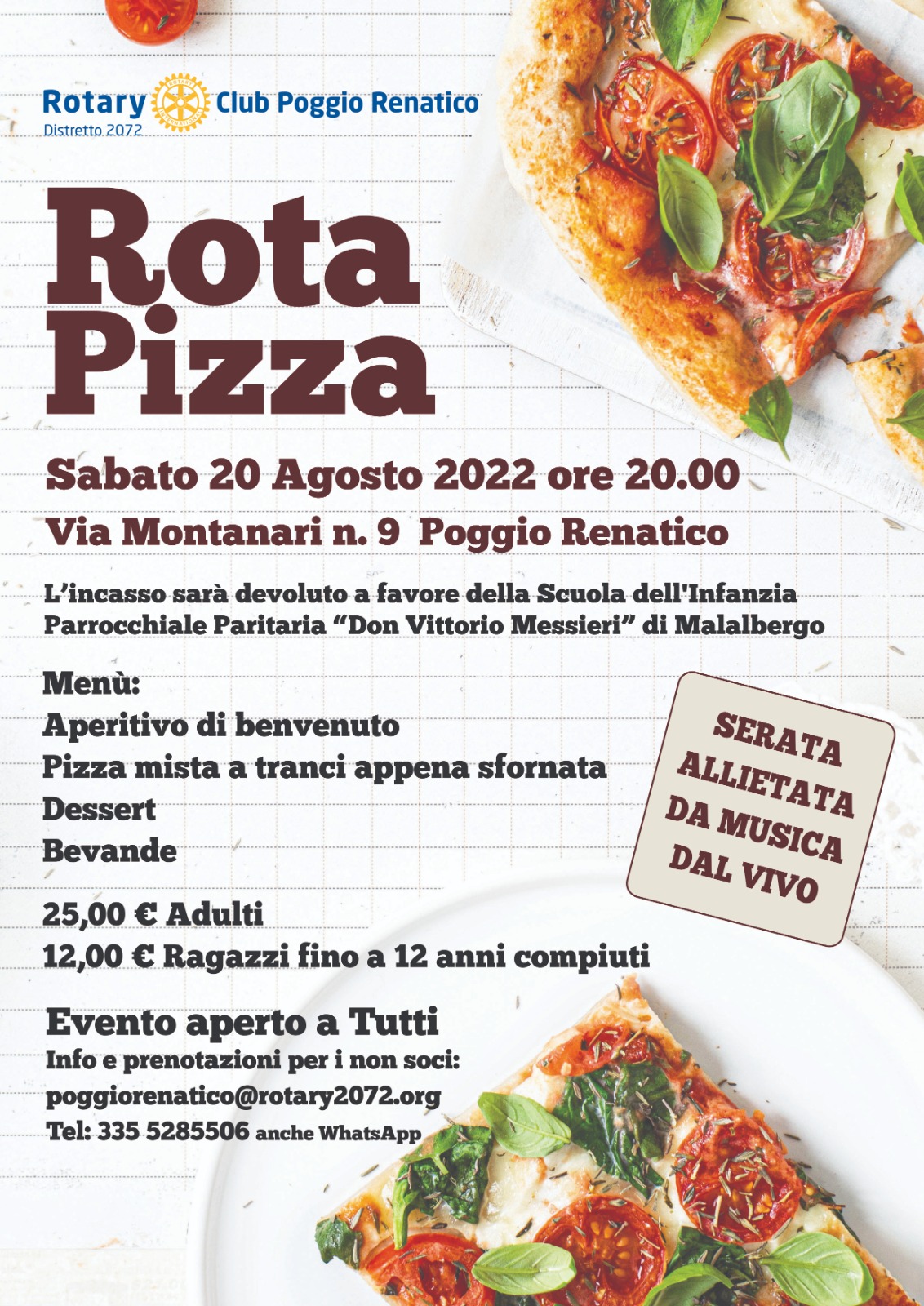 Rotapizza 2022 – sabato 20 agosto